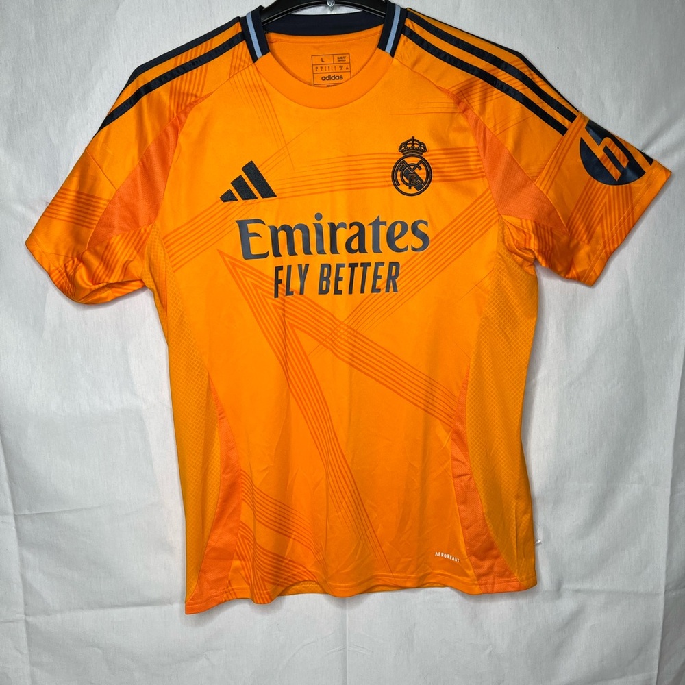 Adidas Real Madrid 2024-25 Third Jersey‎ Vini Jr 7 Orange Men Large Slim Fit